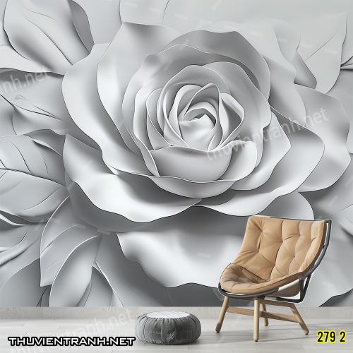 Tranh dán tường Hoa 3D- 279 2 - Tranh tường chất lượng cao